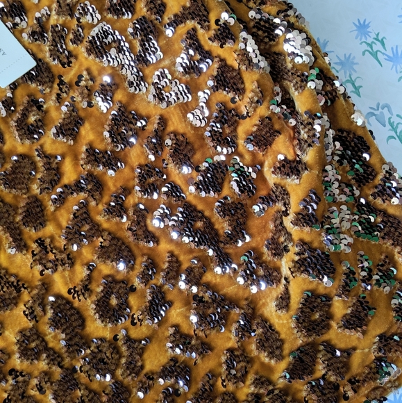 NEW Anthro Ro & De Esther Sequin Velvet Cami Top L - Picture 6 of 8